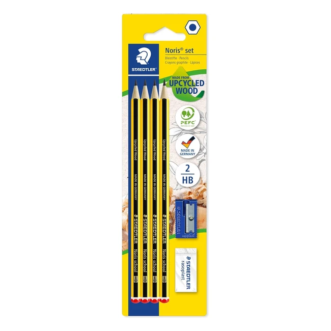 Staedtler 121S1 BK4D Noris School Graphite Pencils - HB Degree Pack of 4 - Hig