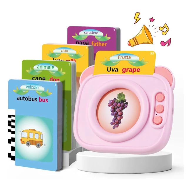 Schede Parlanti Giocattoli Educativi per Bambini 2-6 Anni - Rosa