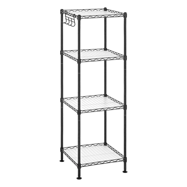 Songmics Bathroom Shelf 4-Tier Wire Shelving Unit Metal Storage Rack 80kg Capacity