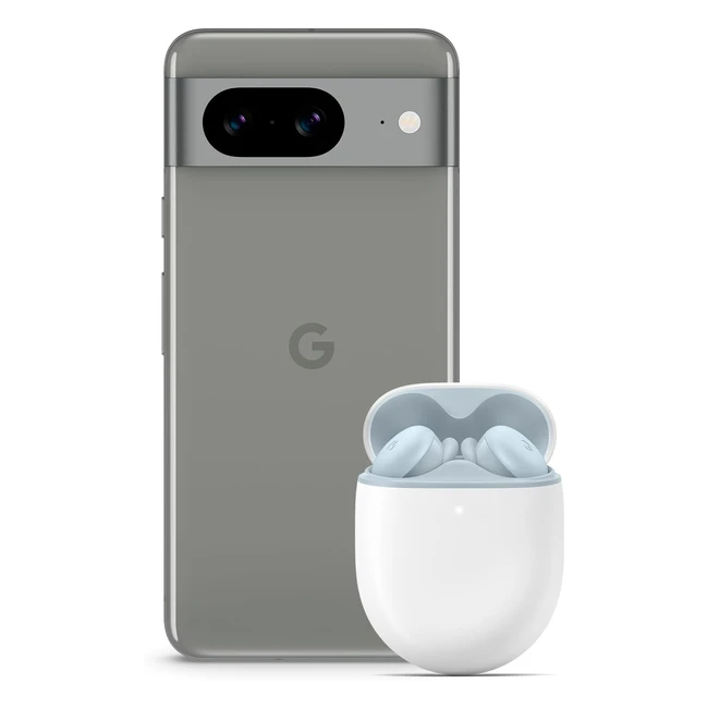 Google Pixel 8 Android-Smartphone, SIM-Lock-frei, Hazel, 256GB, Pixel Buds A-Series, kabellose Kopfhörer