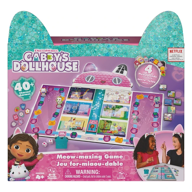 Juego de mesa Spin Master Games Gabby's Dollhouse con diademas de gatitos - ¡Divertido y encantador!