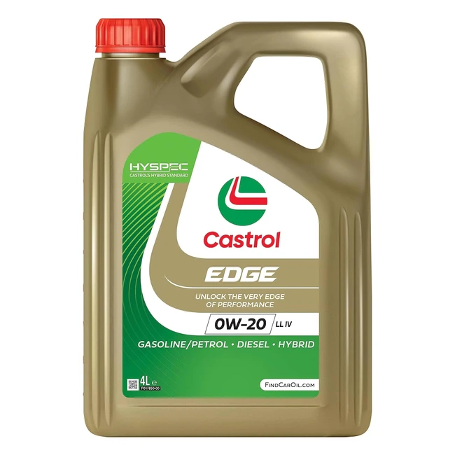 Aceite de motor Castrol Edge 0W20LL IV 4L - Mayor eficiencia y rendimiento