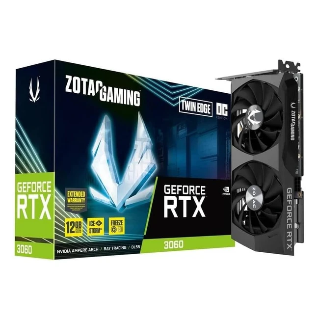 Carte graphique Zotac RTX3060 Twin Edge OC 12G GDDR6 HDMI 21 3xDP 14A - Noir