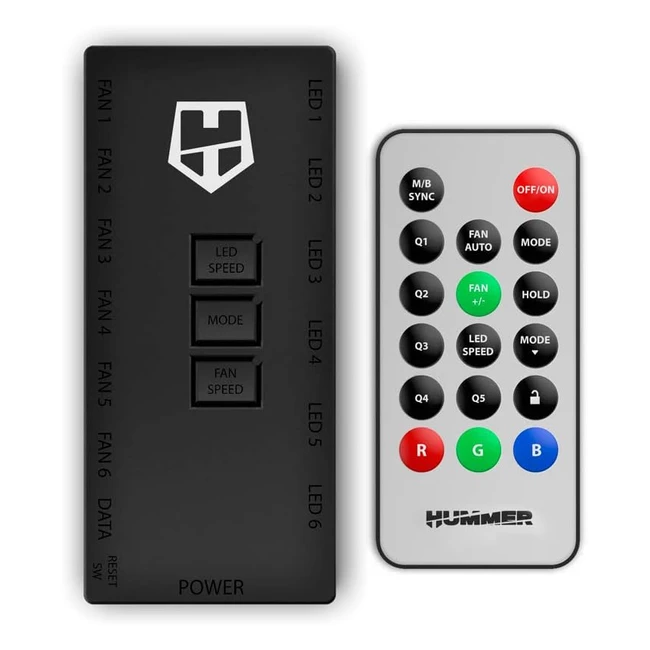 NOX HUMMER RHUB Contrôleur de Vitesse Effets d'éclairage pour Ventilateurs 12 Ports - Noir