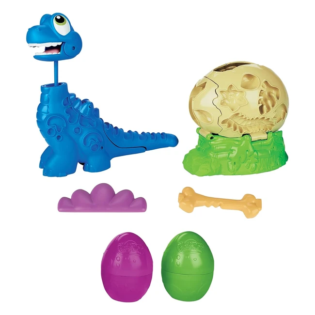 Play-Doh Dino Crew Bronto Dinosauro Giocattolo - Crescita e Uova - 3+ Anni