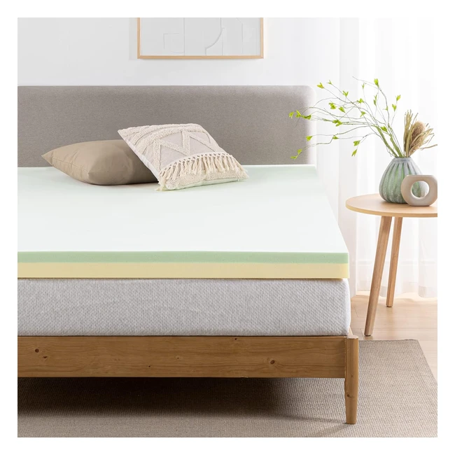 Sobrecolchón Zinus de espuma viscoelástica impregnada con té verde 150x190 cm Oekotex
