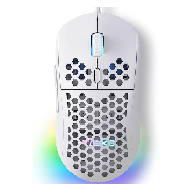 Ratón Gaming Blanco Dierya TMKB M1SE - 12800 DPI, 6 Botones Programables