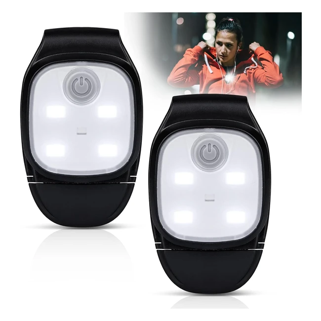 Lampe de course Delamiya 2 pcs - Clip LED rechargeable - Sécurité nocturne - 4 modes d'éclairage