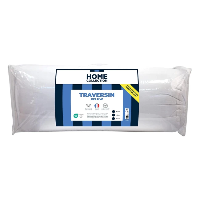 Traversin Moelleux Bleu Clin Home Collection 90 cm - Polyester
