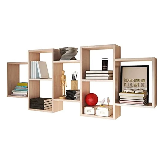 Estantería colgante Selsey Kassi, 7 compartimentos, decorativa y moderna, color blanco