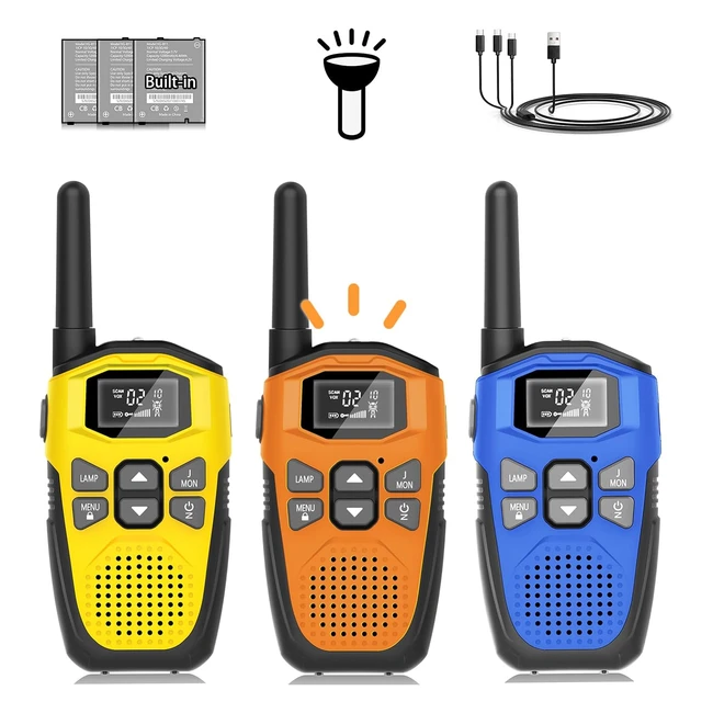 Walkie Talkie Nios Recargable 3pcs NXGKET - Largo Alcance - Batera de Iones 