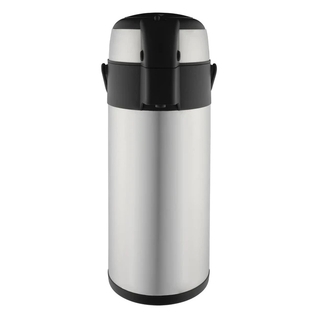 Pioneer Flasks SS50R Stainless Steel Airpot - Hot/Cold Water Tea Coffee Dispenser - Satin Finish - 5L