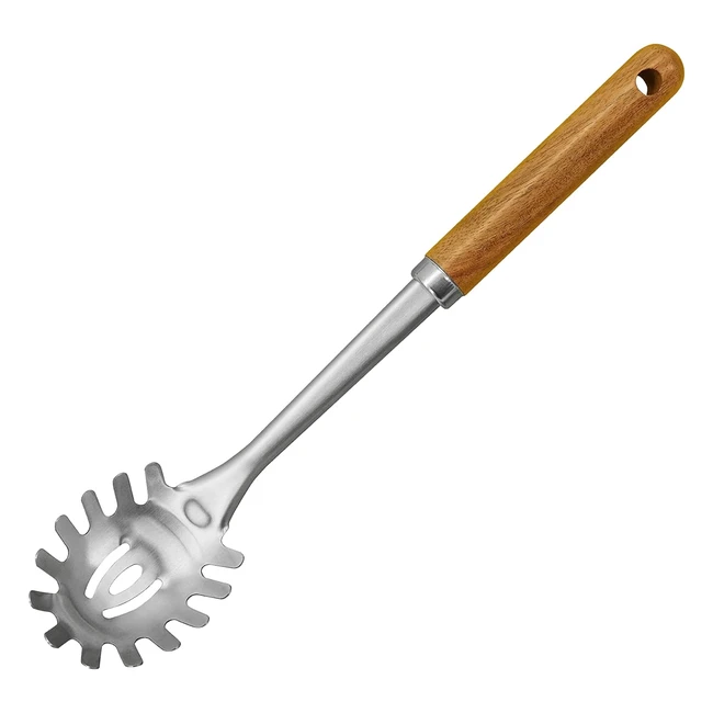 Fackelmann FSC Acacia Stainless Steel Spaghetti Spoon  31x75x3cm  Brown Silver