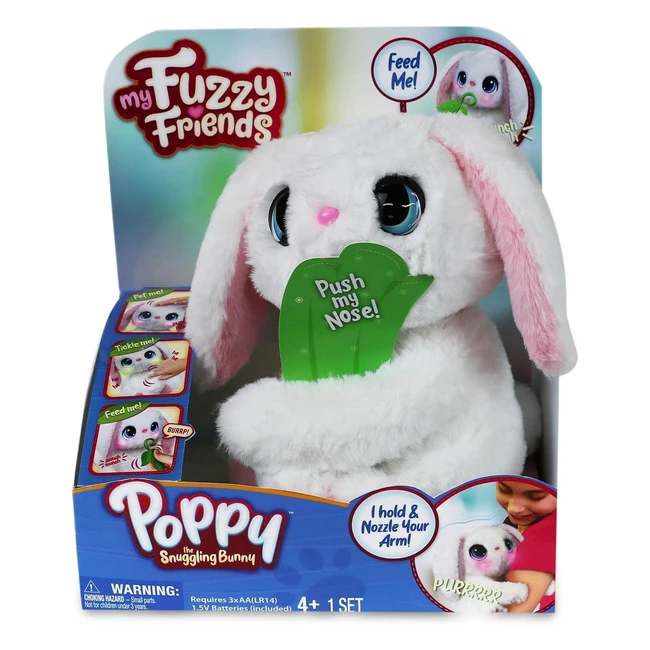 Poppy the Snuggling Bunny Interactive Plush Pet Toy - Over 50 Sounds and Reactio