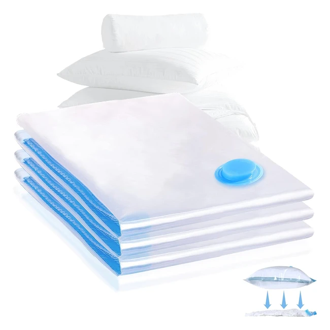 Sac Rangement Sous Vide Aspirateur AIQINU Lot de 3 - 60x80cm