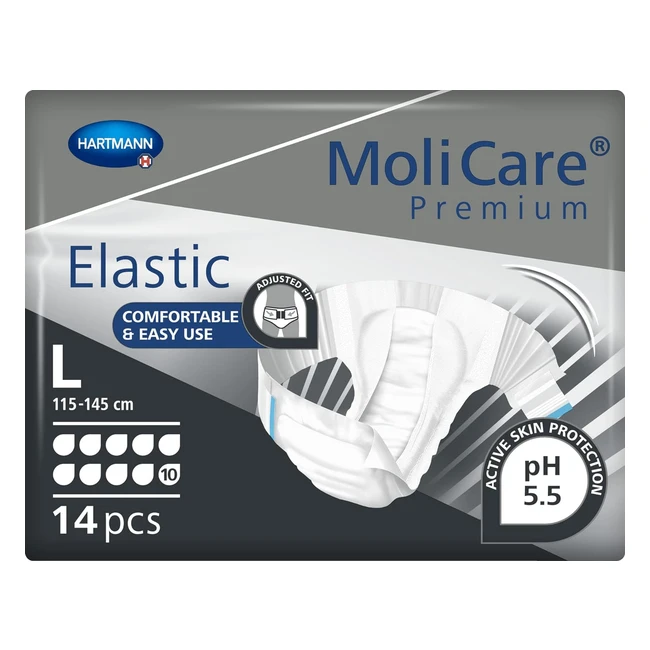 Molicare Premium Elastic Briefs - Schwere Inkontinenz für Männer und Frauen - 10 Tropfen - Größe L (115-145 cm) - Packung mit 14 Stück
