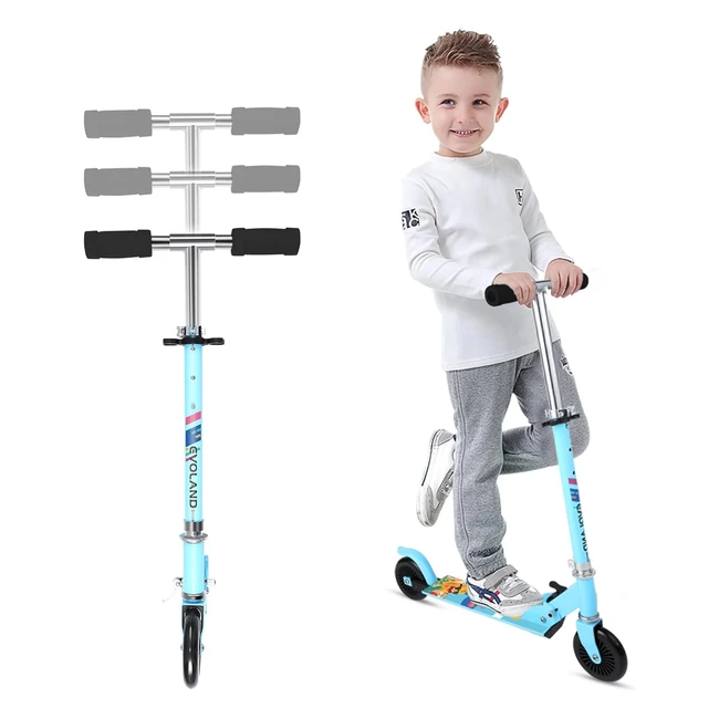 Foldable Kids Scooter Evoland 2 Wheels Kick Scooter | Aluminum Alloy Frame | 3 Adjustable Heights