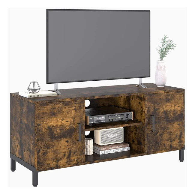 Mueble TV Salón Moderno Novilla NF3100243BR - 50 Pulgadas - Marrón Vintage - Mesa Industrial 110cm