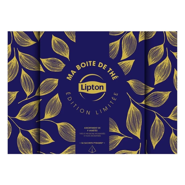 Coffret cadeau Lipton Noël - Assortiment de 9 thés et infusions aromatisés - 56 sachets pyramide - Idée cadeau pour homme et femme