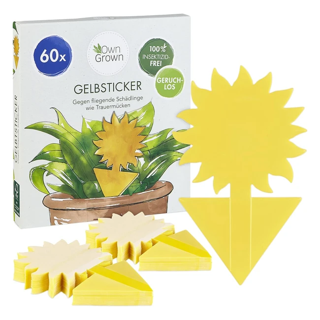 Gelbsticker Trauermcken 60x - Insektizidfreie Klebefalle fr Zimmerpflanzen -