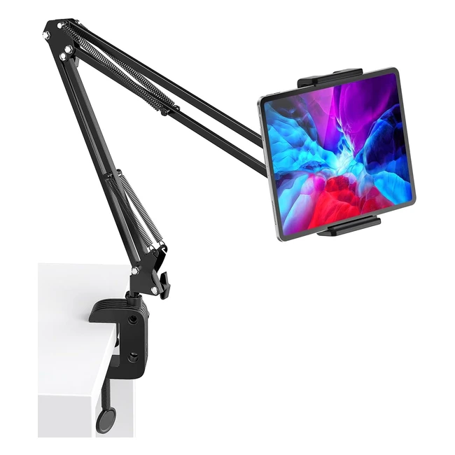 UGREEN iPad Holder for Bed - Adjustable Lazy Arm 360 Aluminum Clamp Mount Tablet Stand