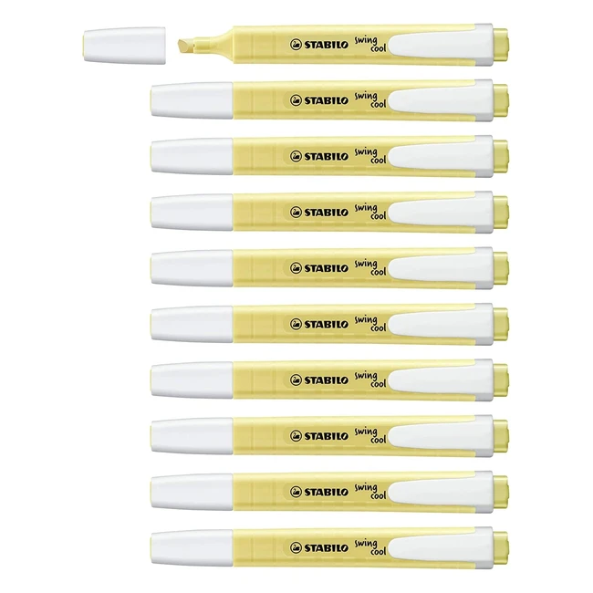 Surligneur Stabilo Swing Cool Pastel Edition - Lot x 10 - Crème de Jaune