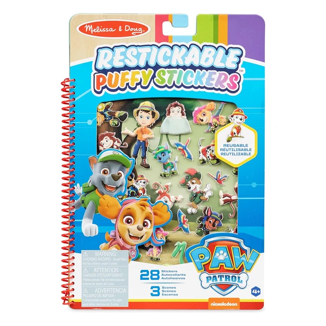 Melissa & Doug Paw Patrol - Adesivi Morbidi 28 Adesivi Riutilizzabili - Bambini e Bambine 4-6 anni - Viaggio nella Giungla - Fantastica Avventura