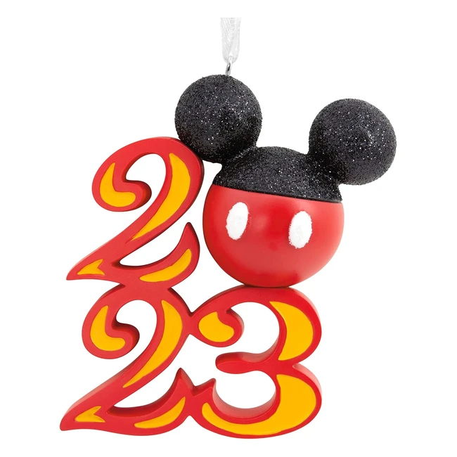 Hallmark Disney Mickey Mouse Icon 2023 Christmas Ornament - Glittery Ears - Grea