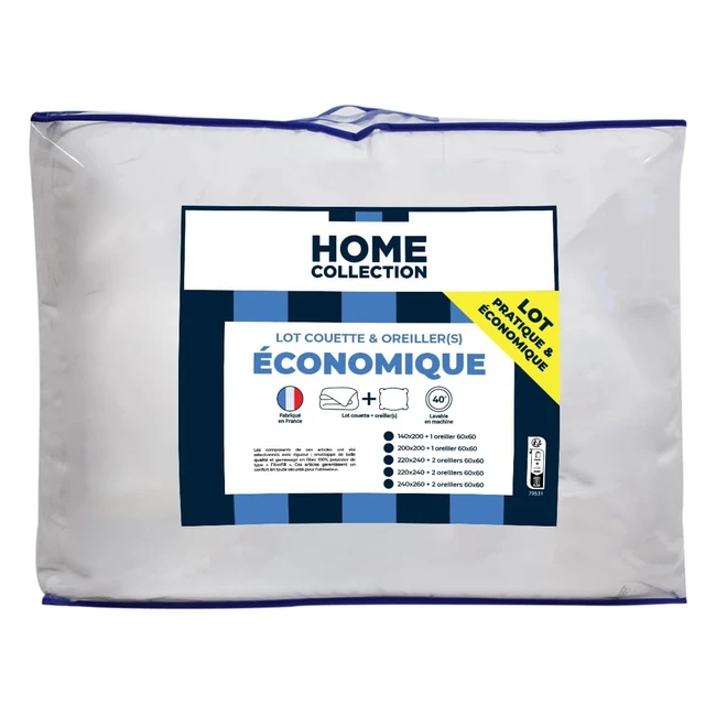 Pack Couette Cline 1 Personne 140x200 cm + Oreiller 60x60 cm - LKS25