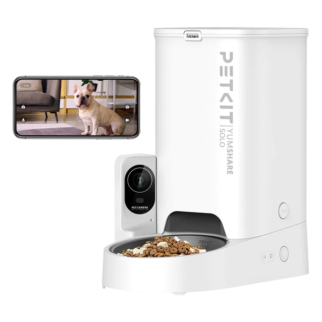 Petkit Automatic Cat Feeder with Camera 1080p HD Video, Night Vision, 3L Auto Pet Feeder