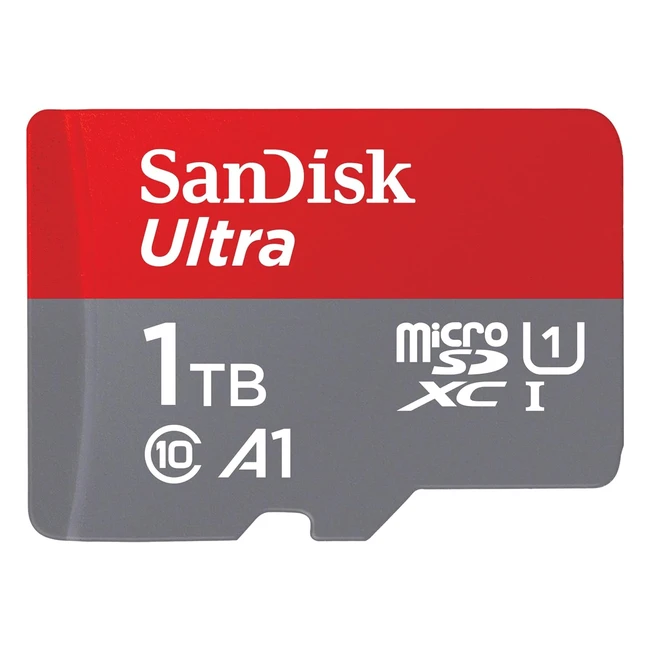 Carte mémoire SanDisk 1 To Ultra microSDXC UHS-I avec adaptateur SD - Jusqu'à 150 Mo/s - Classe 10 U1 - Homologué A1