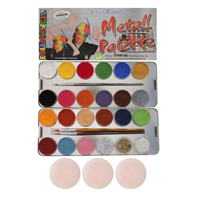 Palette Trucchi Eulenspiegel 224205 - 21 Colori Opachi e 3 Glitterati