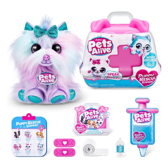 Pets Alive Pet Shop Surprise Series 3 Puppy Rescue by Zuru Yorkshire - Interactive Plush Toy