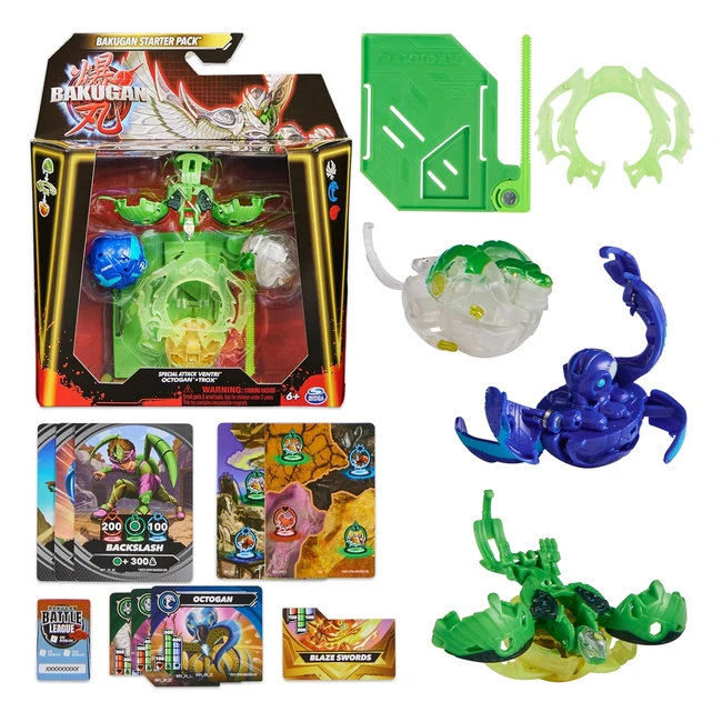 Bakugan 30 Starter Pack Nouvelle Génération - Nillious Hammerhead et Dragonoid Special Attack - Jouet Enfant 6 Ans