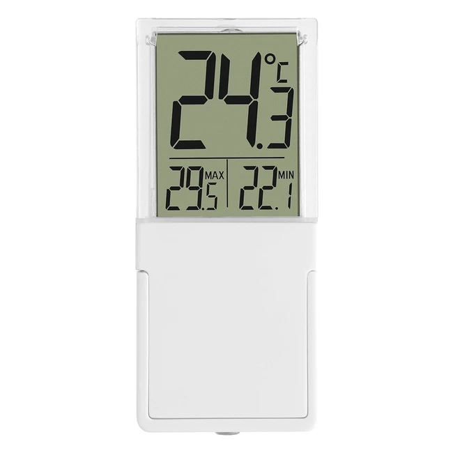 Thermomètre de fenêtre numérique TFA Dostmann Vista 301030 - Lecture confortable de la température - Résistant aux intempéries