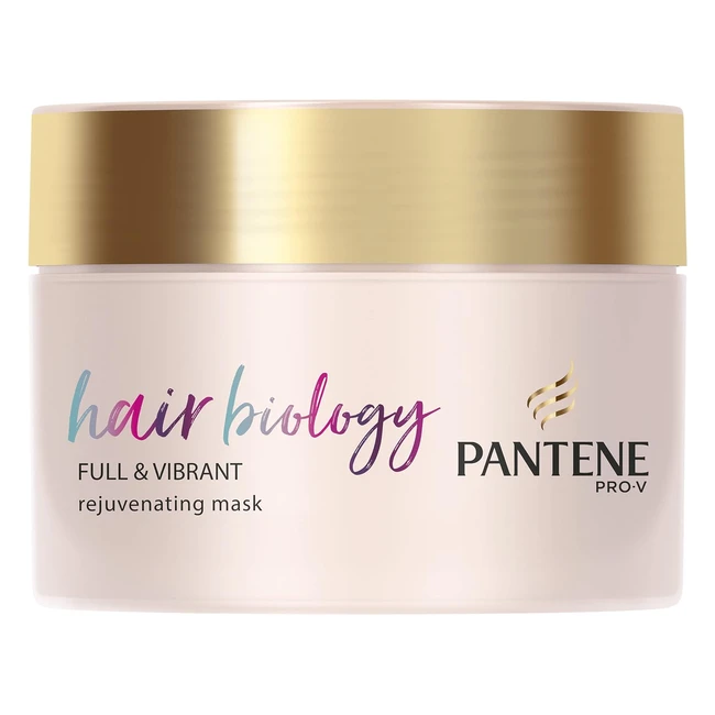 Pantene Hair Biology Hair Mask - Full & Vibrant Rejuvenating Hair Thickener - Repair Treatment for Fine, Thinning, and Coloured Hair - No Parabens, Colourants, or Mineral Oils - 160ml