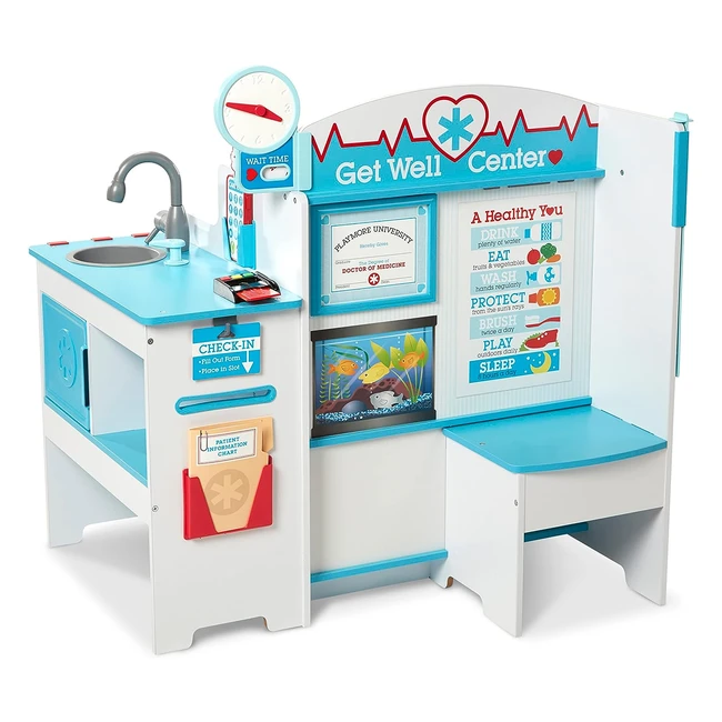 Melissa & Doug Studio Medico in Legno - Gioco di Ruolo Educativo - Alta Qualità - Regalo Bambini
