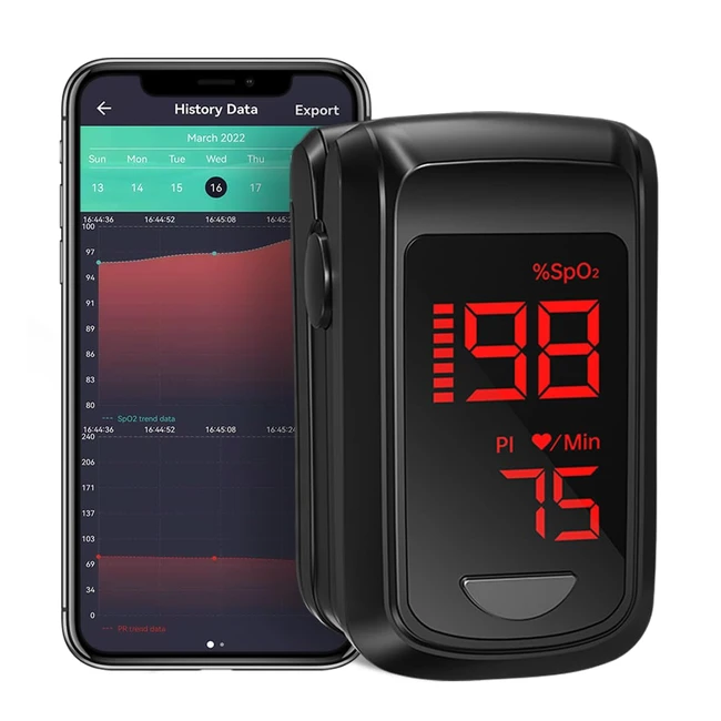 Saturimetro Bluetooth OLED Holfenry - Misura Saturazione Ossigeno e Frequenza Ca