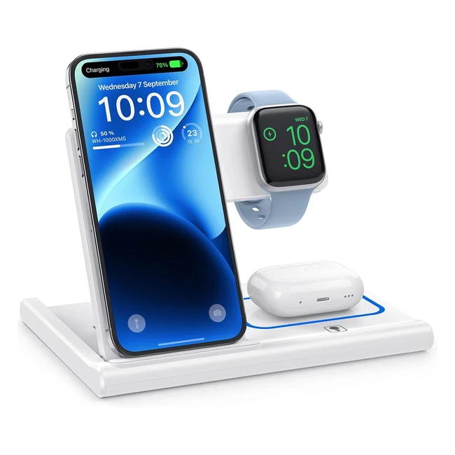 Foldable Wireless Charger Docking Station for Apple iPhone 15 14 13 12 11 Pro Max - Streamline Your Charging Needs