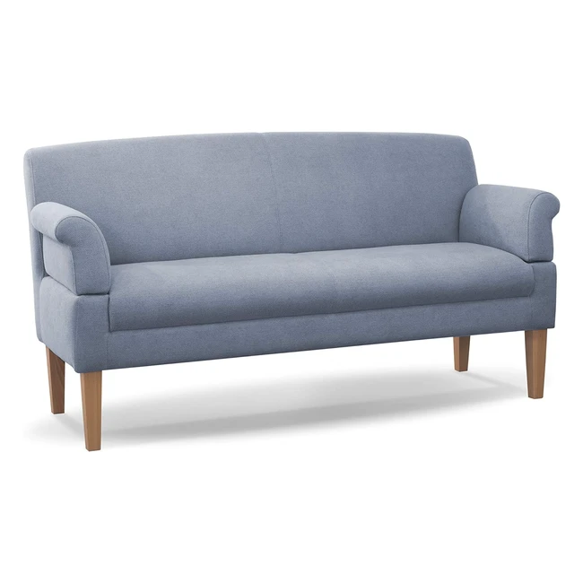 Cavadore 3-Sitzer Küchensofa Malm inkl. Armteilverstellung - Leichte Fleckenentfernung - Flachgewebe hellblau