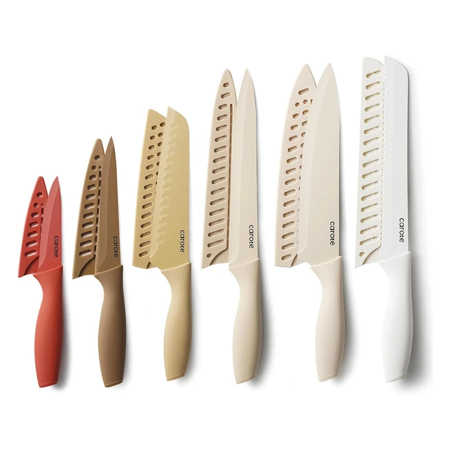 Juego de cuchillos de cocina Carote 12 piezas con revestimiento antiadherente