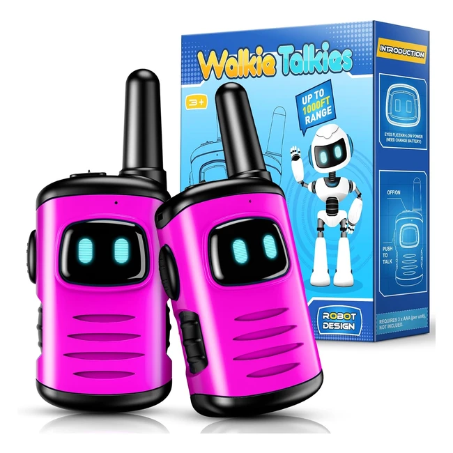 Veopoko 2 Pcs Walkie Talkies for Kids Girls Toys Age 3-9 Lightweight and Durabl