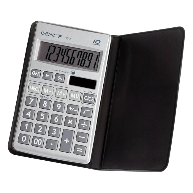 Calculatrice Génie 10 chiffres 330 plat avec dualpower solaire et piles - Argent