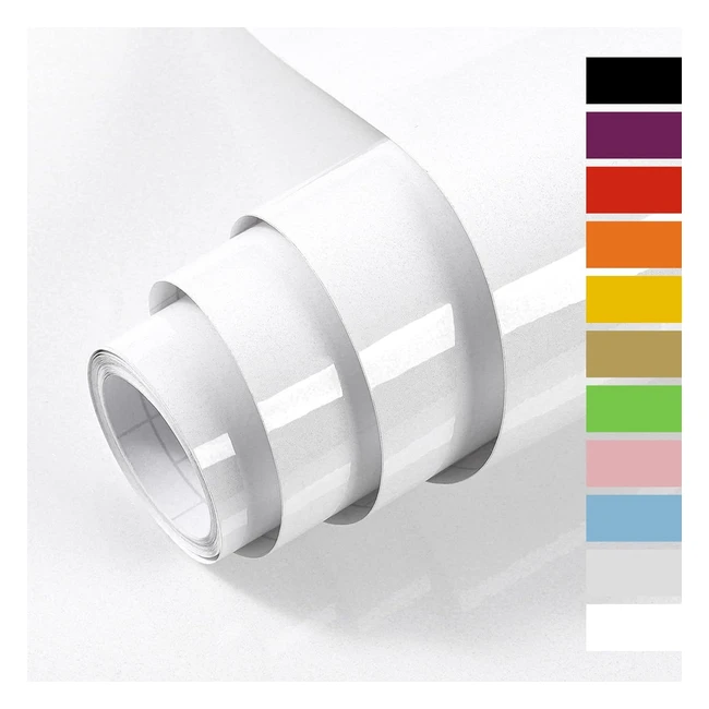 Hode Sticky Back Plastic Self Adhesive Wallpaper Vinyl Wrap Film Roll Furniture Sticker - White Glitter Effect 40x600cm