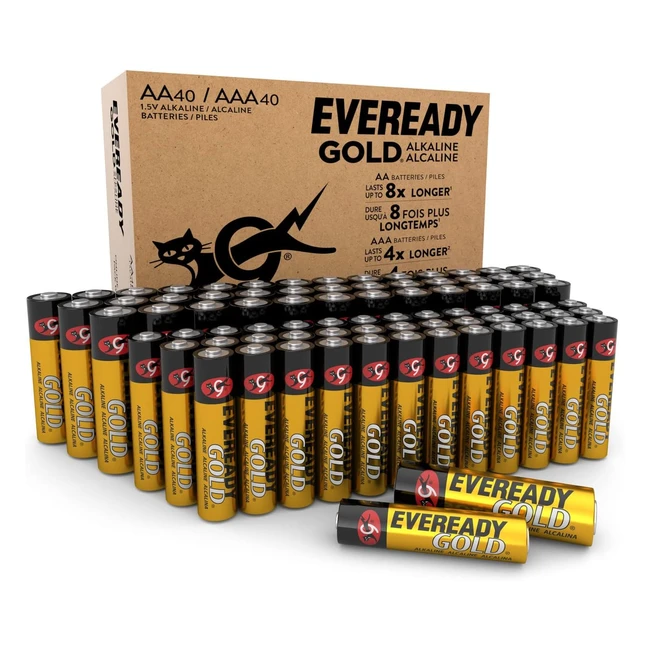 Eveready Gold Alkaline AAAAA Batteries 80 Pack Combo - Long Lasting Power