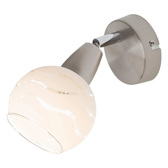 Applique murale Briloner Leuchten 2046012 - Spot patère orientable E14 40W - Verre satiné et boîtier métallique nickel mat