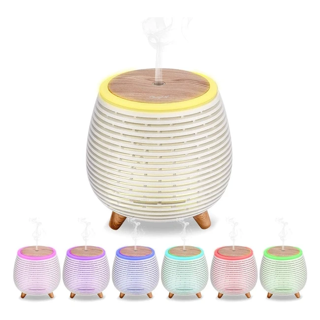 Mini diffuseur d'huiles essentielles 90ml Ckeyin - Ultrasons, 7 couleurs de lumière, 2 modes de brume