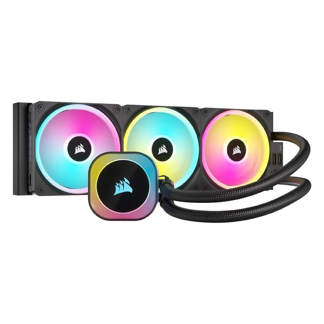 Corsair iCUE Link H150i RGB Liquid CPU Cooler 360mm AIO QX120 RGB Fan Schwarz