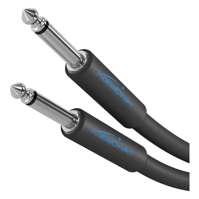 KabelDirekt 63mm Klinkenkabel Instrumentenkabel Gitarrenkabel 3m Mono-Audiokabel