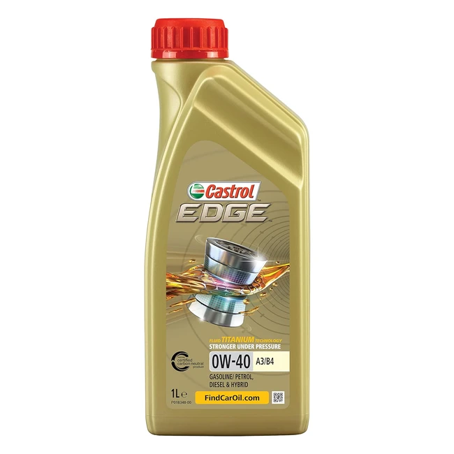Castrol Edge 0W40 A3B4 1 Liter - Verbesserte Leistung und reduzierte Reibung